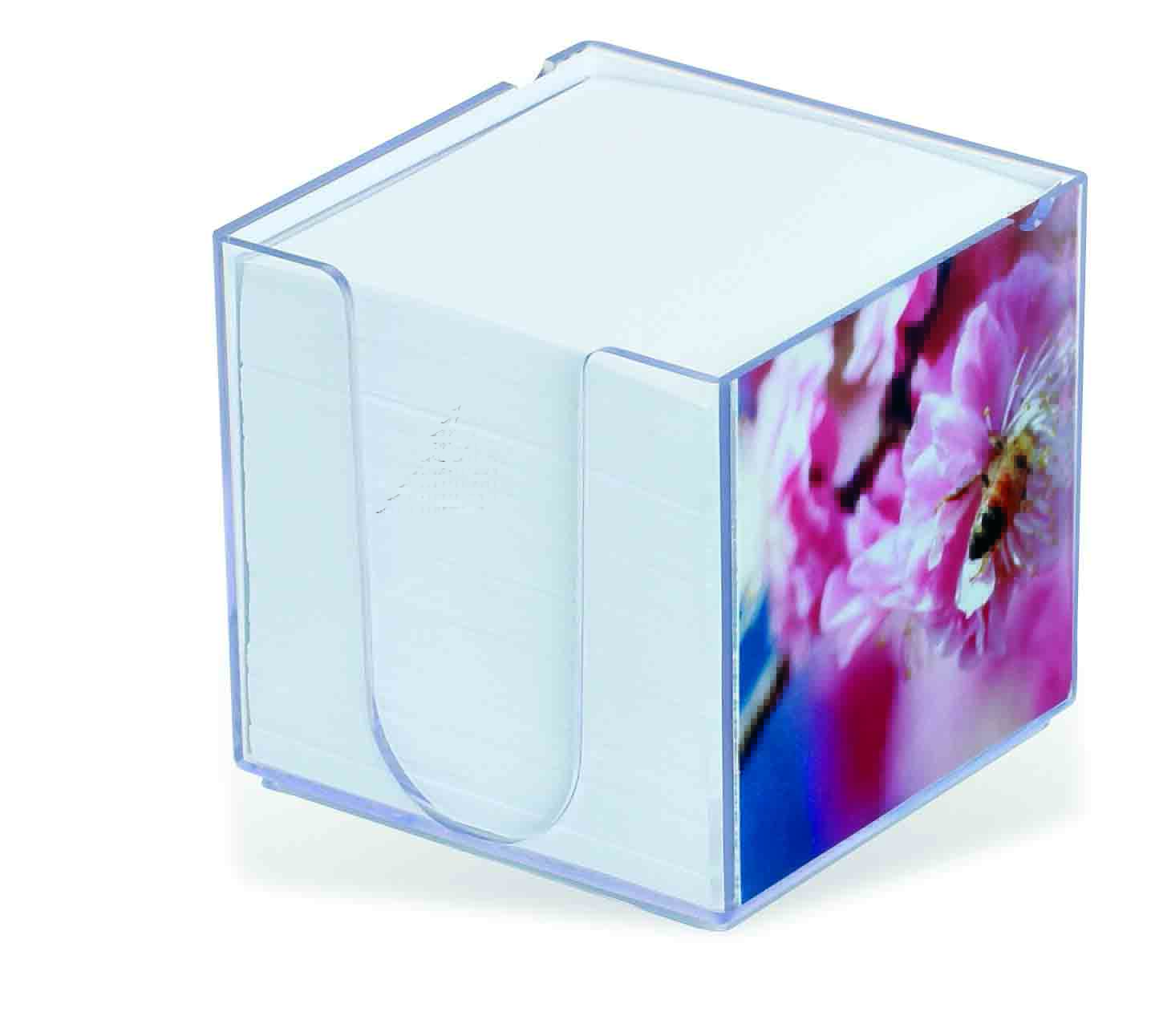 MB03-CR Mini Block Paper Holder - Clear 56 x 60mm - Image 1