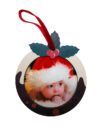 Wooden Round Ornament - Christmas Pudding 80x80mm