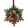 Wooden Snowflake Ornament - Dark 80 x 80mm - Image 2