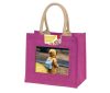 Medium Jute Bag Retail-Packed -  Pink 6 x 8" - Image 2