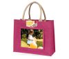 Large Jute Bag Retail-Packed - Pink 8 x 10" - Image 2