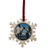 Wooden Snowflake Ornament - Natural 80 x 80mm